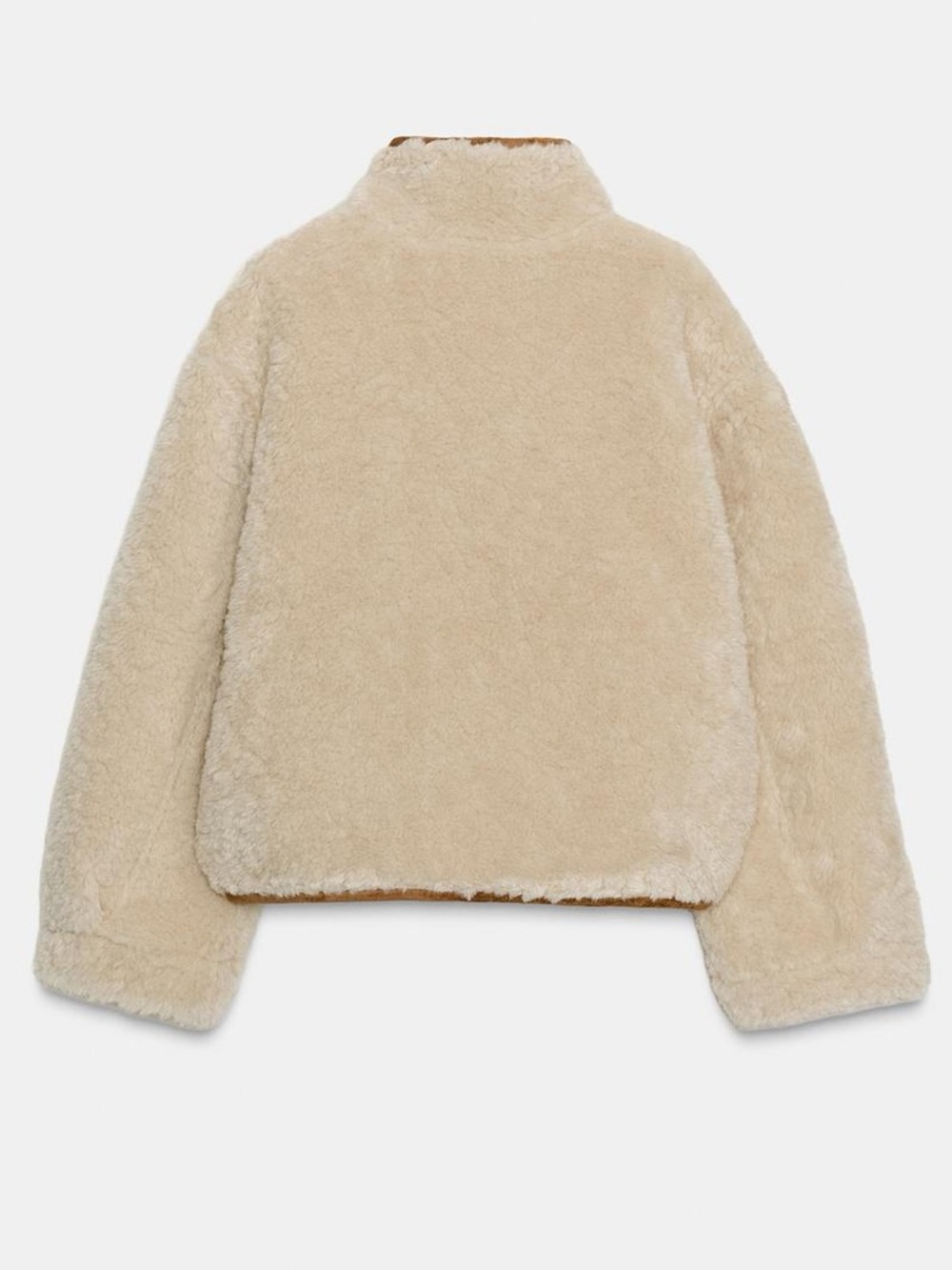 Zara Suede Shearling Reversible Double-Faced Sherpa Jacket - Picture 7 of 13